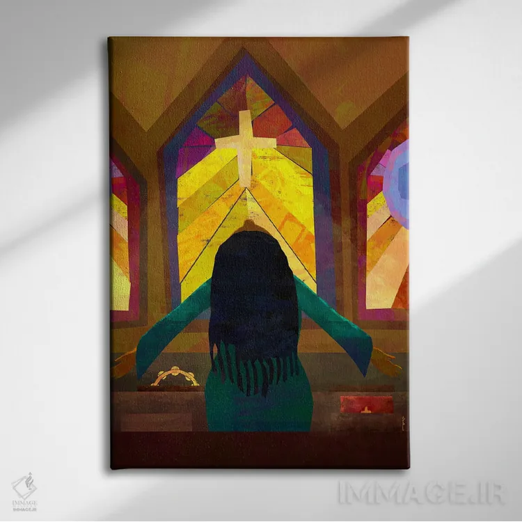 تابلو دکوراتیو همه چیزت را بده اثر دی لاشه آرتیستری - نمای روبهرو روی دیوار