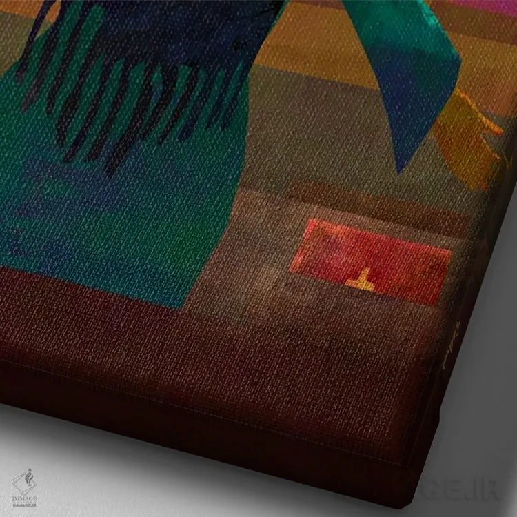 تابلو دکوراتیو همه چیزت را بده اثر دی لاشه آرتیستری - نمای نزدیک بافت بوم