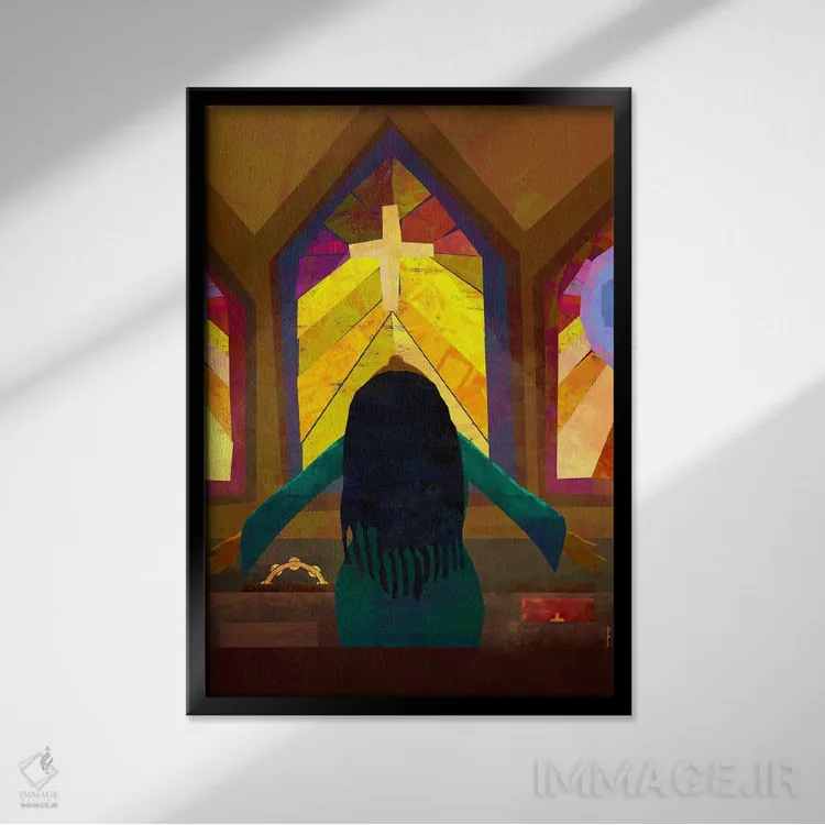 تابلو دکوراتیو همه چیزت را بده اثر دی لاشه آرتیستری - نمای قابدار مشکی