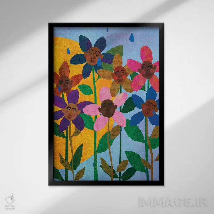 تابلو دکوراتیو شکستن سد اثر دی لاشه آرتیستری - نمای قابدار مشکی