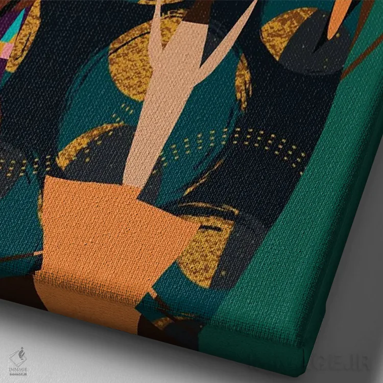 تابلو دکوراتیو وصله کاری اثر دی لاشه آرتیستری - نمای نزدیک بافت بوم