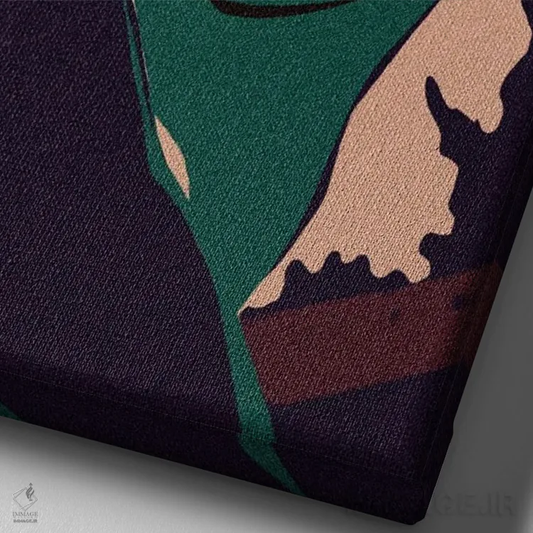 تابلو مینیمال راضی و سرشار اثر دی لاشه آرتیستری - نمای نزدیک بافت بوم