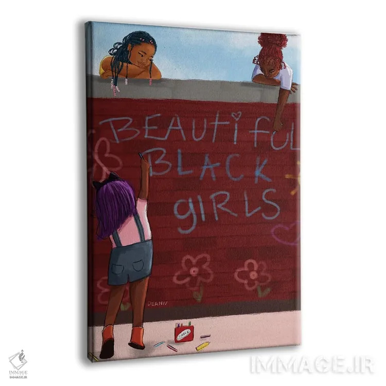 تابلو دکوراتیو دختران سیاه پوست زیبا اثر دی لاشه آرتیستری - نمای پرسپکتیو محصول