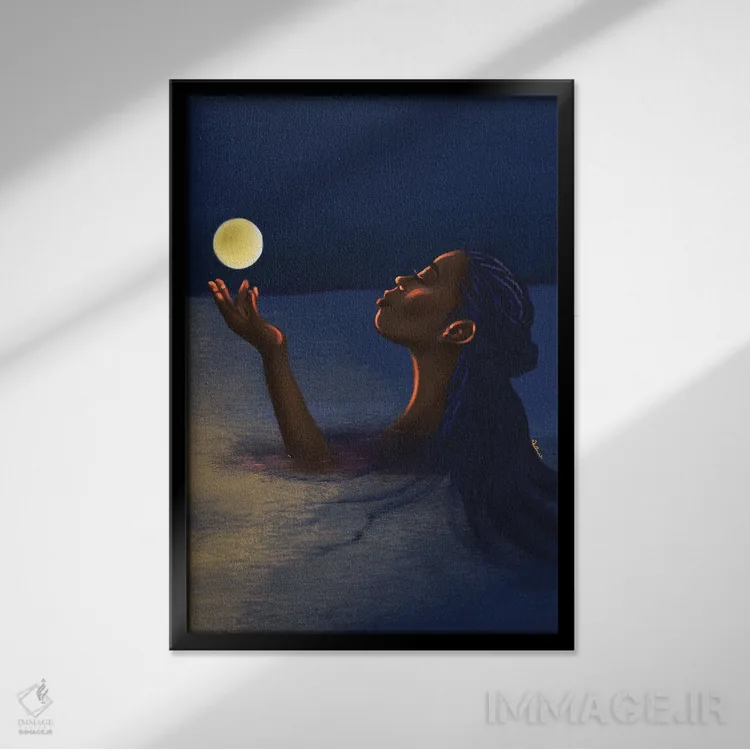 تابلو دکوراتیو بر خلاف جریان اثر دی لاشه آرتیستری - نمای قابدار مشکی