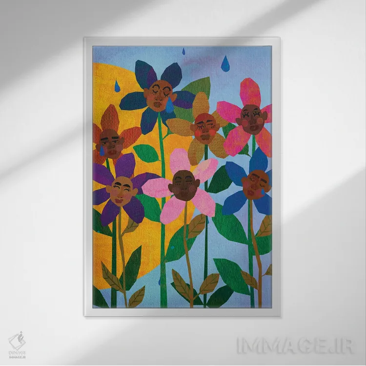 تابلو دکوراتیو شکستن سد اثر دی لاشه آرتیستری - نمای قابدار سفید