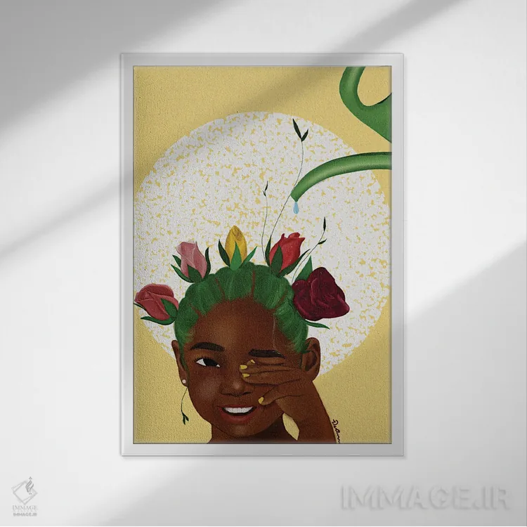 تابلو دکوراتیو ریشه ها را بشناس اثر دی لاشه آرتیستری - نمای قابدار سفید