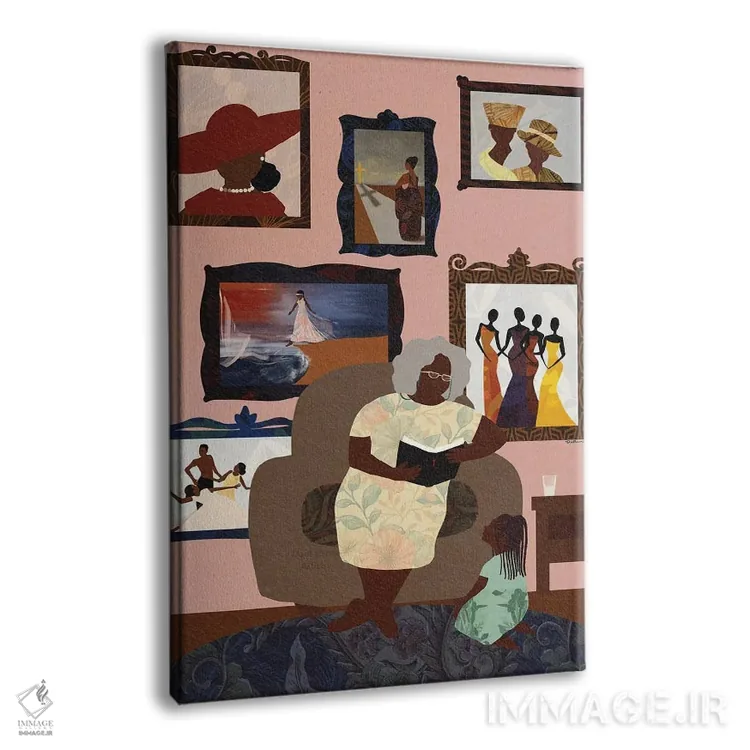 تابلو دکوراتیو دیوار مادربزرگم اثر دی لاشه آرتیستری - نمای پرسپکتیو محصول