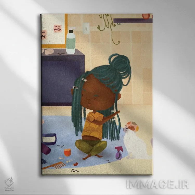 تابلو دکوراتیو عشق به لوک ها اثر دی لاشه آرتیستری - نمای روبهرو روی دیوار