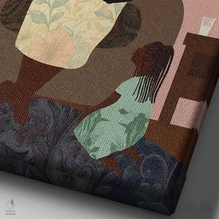 تابلو دکوراتیو دیوار مادربزرگم اثر دی لاشه آرتیستری - نمای نزدیک بافت بوم