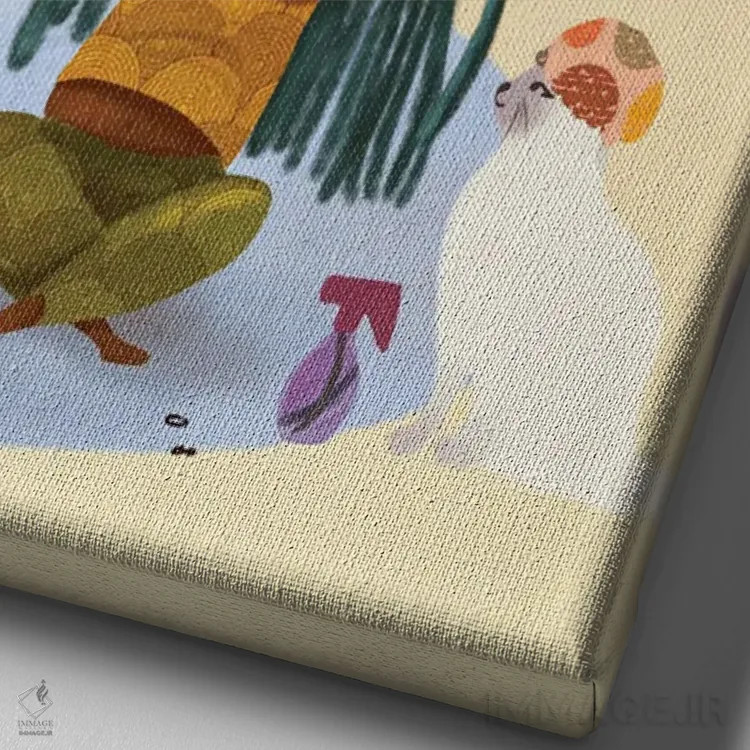 تابلو دکوراتیو عشق به لوک ها اثر دی لاشه آرتیستری - نمای نزدیک بافت بوم