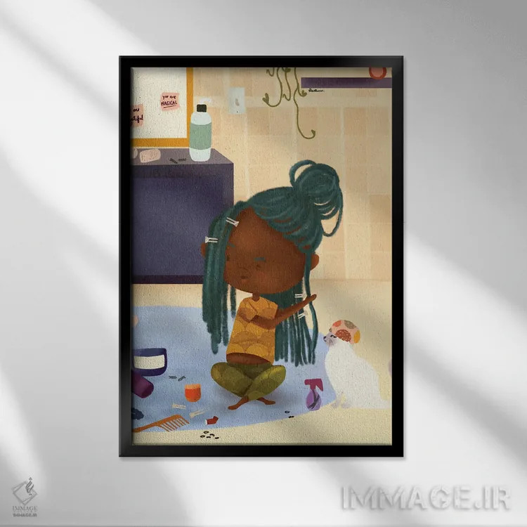 تابلو دکوراتیو عشق به لوک ها اثر دی لاشه آرتیستری - نمای قابدار مشکی