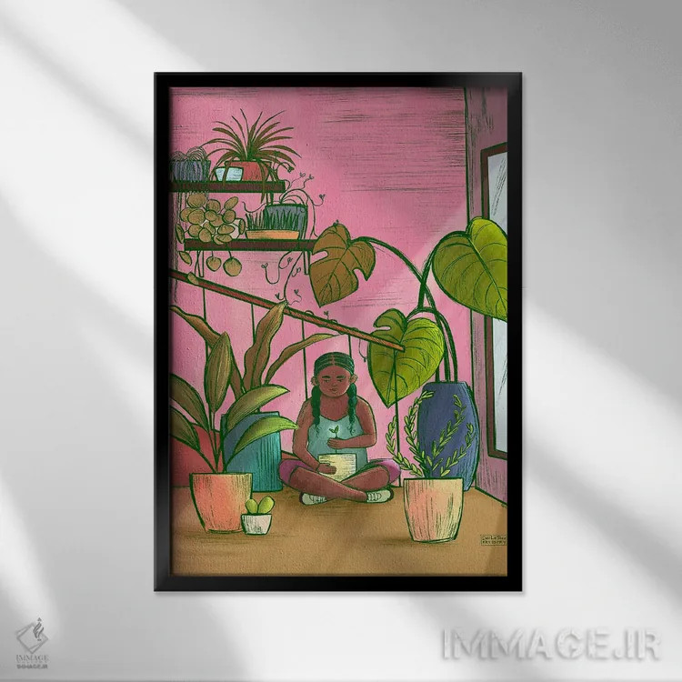 تابلو دکوراتیو پرورش یافته اثر دی لاشه آرتیستری - نمای قابدار مشکی