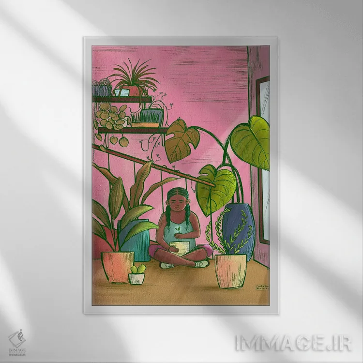 تابلو دکوراتیو پرورش یافته اثر دی لاشه آرتیستری - نمای قابدار سفید