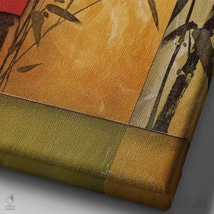 تابلو دکوراتیو رقص در باغ اثر دان لی -لگر - نمای نزدیک بافت بوم