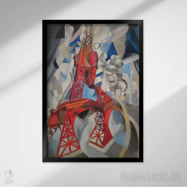 تابلو دکوراتیو برج سرخ ، ۱۹۱۱-۱۲ اثر رابرت دولونه - نمای قابدار مشکی