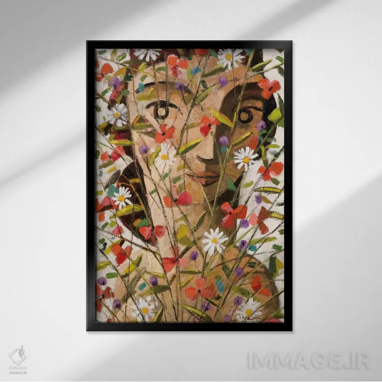 تابلو دکوراتیو دسته گل اثر دیدیه لورنکو - نمای قابدار مشکی