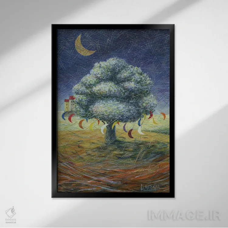 تابلو دکوراتیو چرخ وفلک اثر دوناتو لاراتوندا - نمای قابدار مشکی