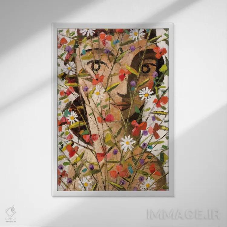 تابلو دکوراتیو دسته گل اثر دیدیه لورنکو - نمای قابدار سفید