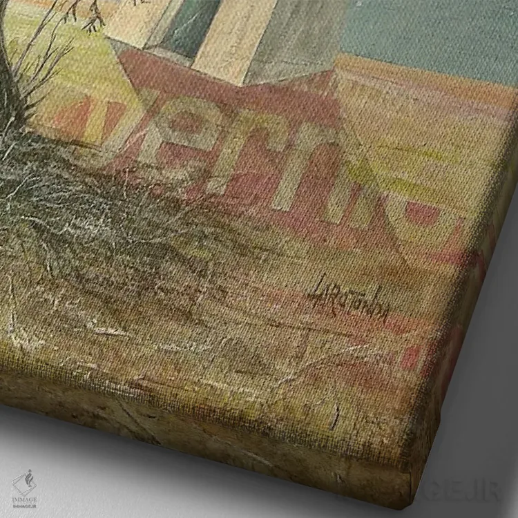 تابلو دکوراتیو بیداری اثر دوناتو لاراتوندا - نمای نزدیک بافت بوم