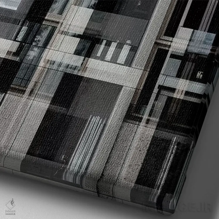 تابلو دکوراتیو الگوی پنجره ها شماره ۲۸ اثر دانیلو د آلکساندریا - نمای نزدیک بافت بوم