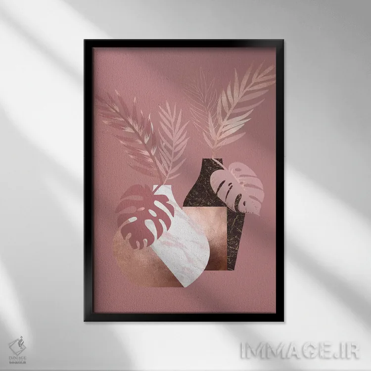 تابلو دکوراتیو گلدان گل رز اثر دانیلو د آلکساندریا - نمای قابدار مشکی