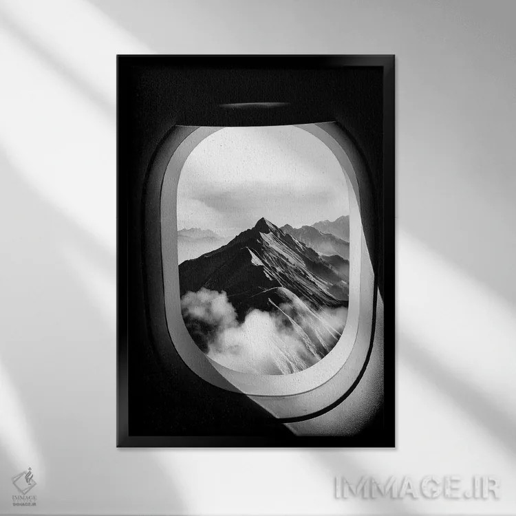 تابلو دکوراتیو نمای هواپیما اثر دانیلو د آلکساندریا - نمای قابدار مشکی