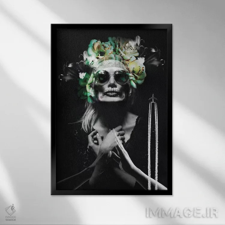 تابلو دکوراتیو زن و ایمان اثر دانیلو د آلکساندریا - نمای قابدار مشکی