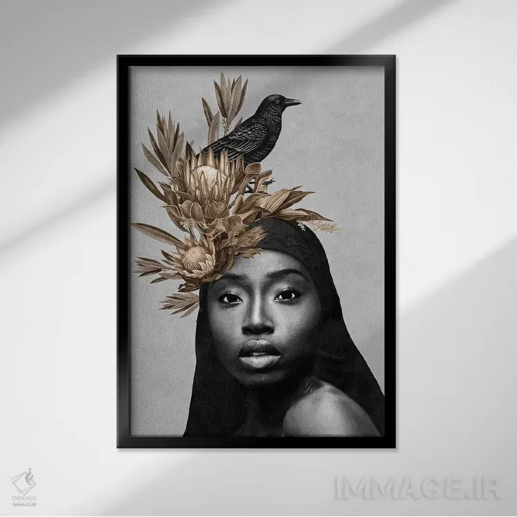 تابلو دکوراتیو پرنده سیاه اثر دانیلو د آلکساندریا - نمای قابدار مشکی