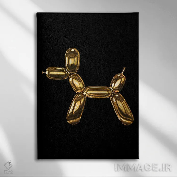 تابلو دکوراتیو یادآور مرگ | سگ طلایی اثر دانیلو د آلکساندریا - نمای روبهرو روی دیوار