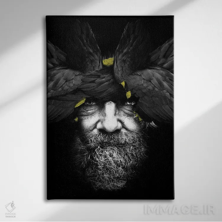 تابلو دکوراتیو زرد و خاکستری XXI اثر دانیلو د آلکساندریا - نمای روبهرو روی دیوار