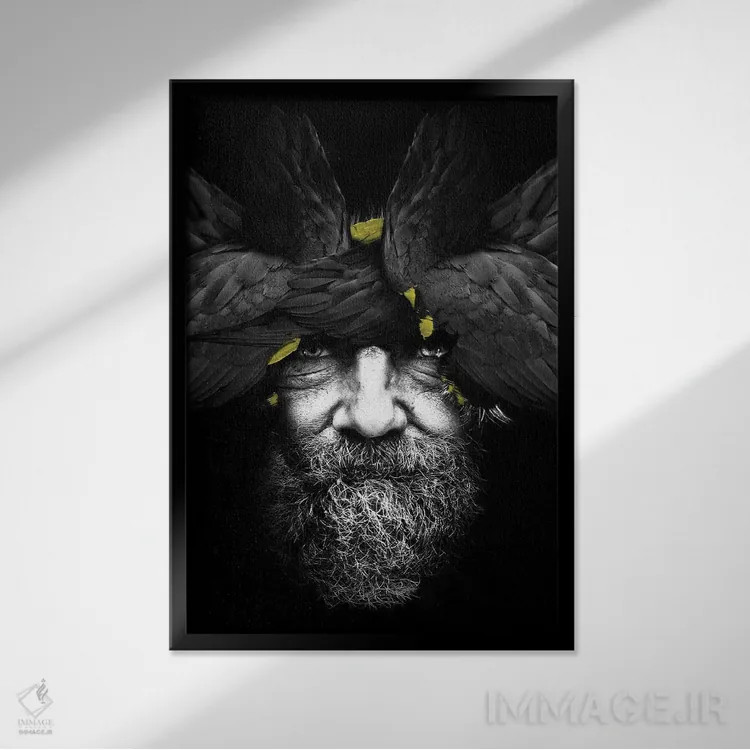 تابلو دکوراتیو زرد و خاکستری XXI اثر دانیلو د آلکساندریا - نمای قابدار مشکی