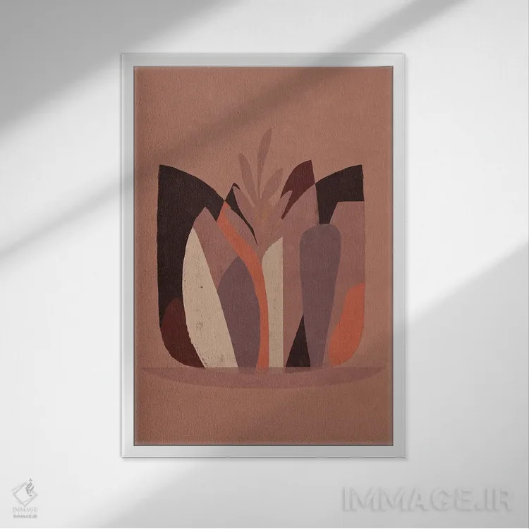 تابلو انتزاعی رویای تراکوتا IV اثر دانیلو د آلکساندریا - نمای قابدار سفید