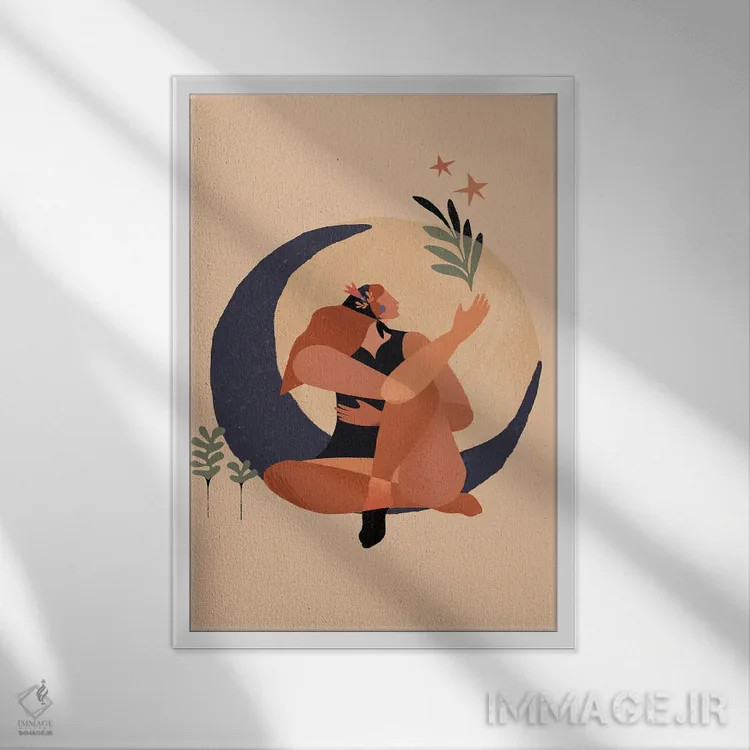 تابلو دکوراتیو زن فلت II اثر دانیلو د آلکساندریا - نمای قابدار سفید