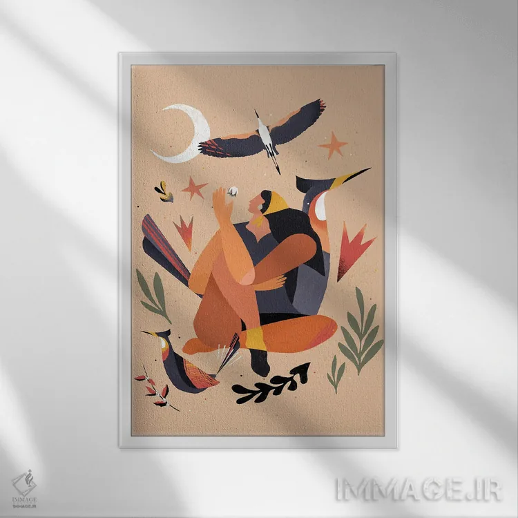 تابلو دکوراتیو زن فلت III اثر دانیلو د آلکساندریا - نمای قابدار سفید