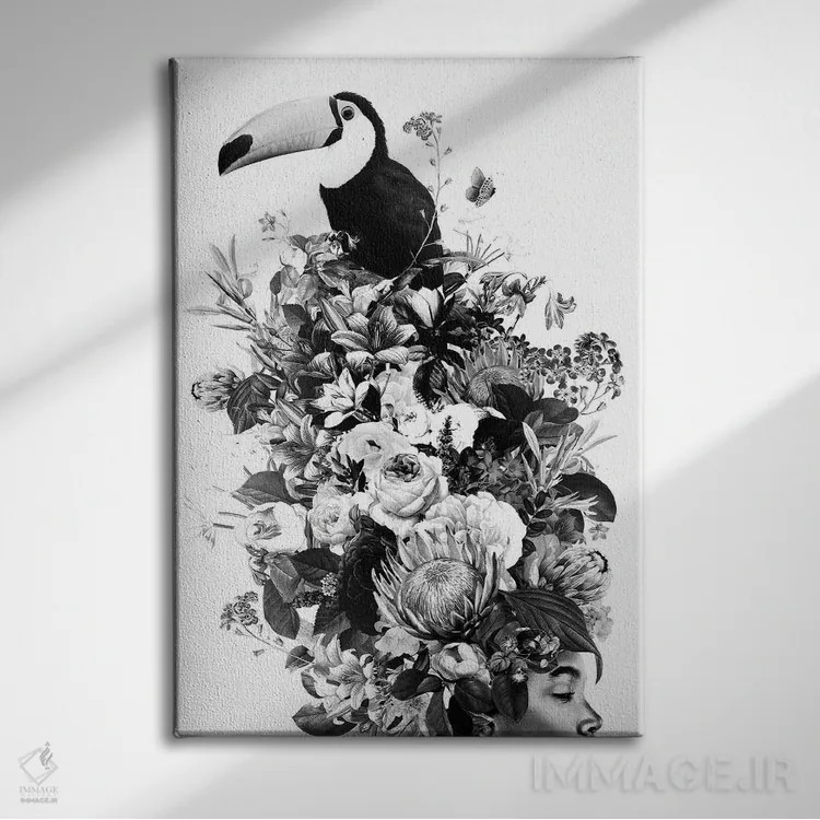 تابلو دکوراتیو زن گلدار VI اثر دانیلو د آلکساندریا - نمای روبهرو روی دیوار