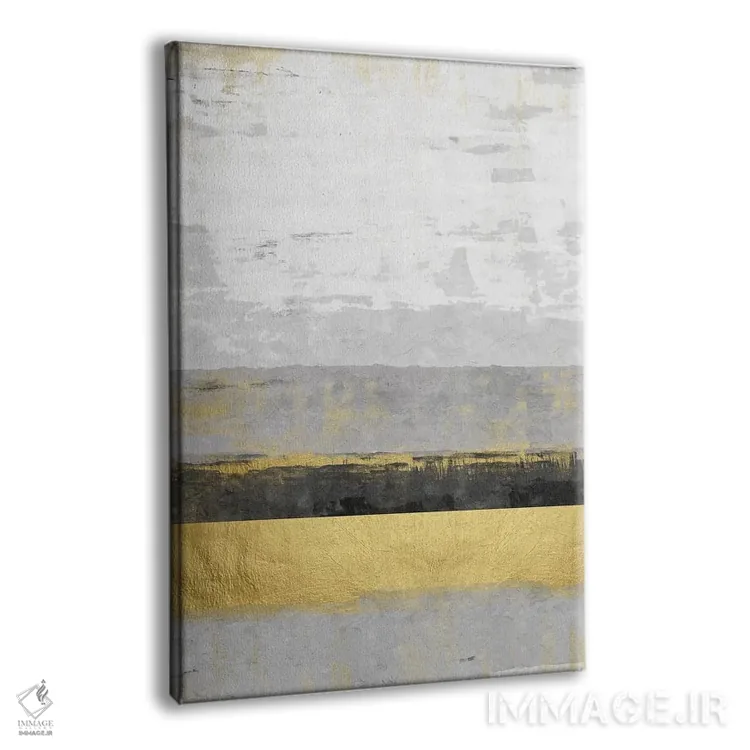 تابلو مینیمال سفید طلایی انتزاعی اثر دانیلو د آلکساندریا - نمای پرسپکتیو محصول