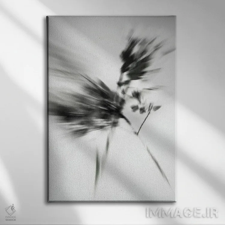 تابلو انتزاعی حرکت انتزاعی یک اثر دانیلو د آلکساندریا - نمای روبهرو روی دیوار