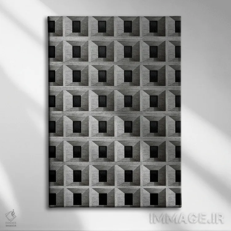 تابلو انتزاعی پنجره انتزاعی دو اثر دانیلو د آلکساندریا - نمای روبهرو روی دیوار
