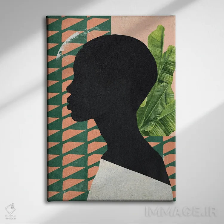 تابلو مدرن چهره انتزاعی چهار اثر دانیلو د آلکساندریا - نمای روبهرو روی دیوار