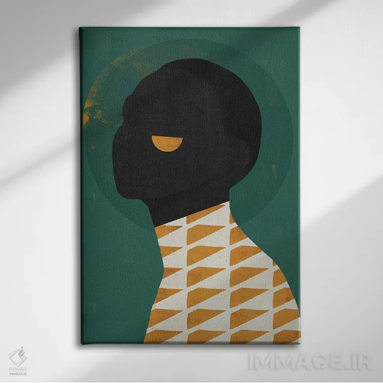 تابلو مدرن چهره انتزاعی سه اثر دانیلو د آلکساندریا - نمای روبهرو روی دیوار