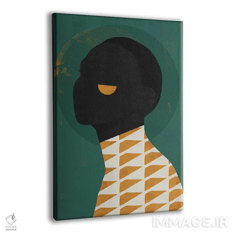 تابلو مدرن چهره انتزاعی سه اثر دانیلو د آلکساندریا - نمای پرسپکتیو محصول