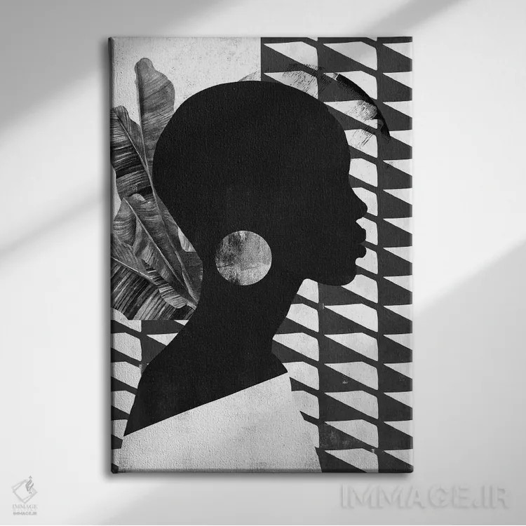 تابلو مدرن چهره انتزاعی دو اثر دانیلو د آلکساندریا - نمای روبهرو روی دیوار