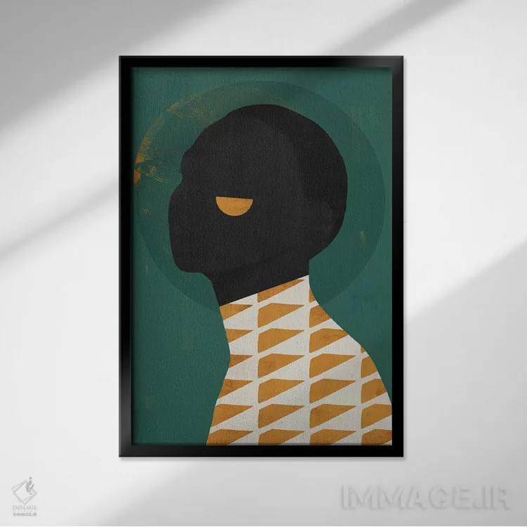 تابلو مدرن چهره انتزاعی سه اثر دانیلو د آلکساندریا - نمای قابدار مشکی