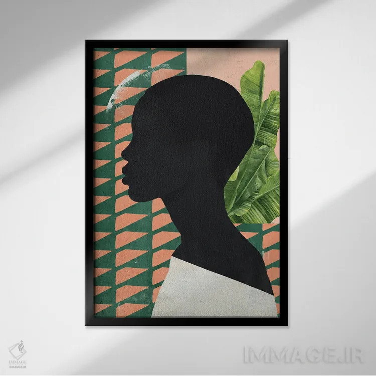 تابلو مدرن چهره انتزاعی چهار اثر دانیلو د آلکساندریا - نمای قابدار مشکی