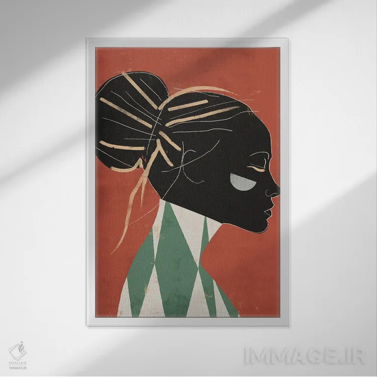 تابلو دکوراتیو زن رنگارنگ اثر دانیلو د آلکساندریا - نمای قابدار سفید