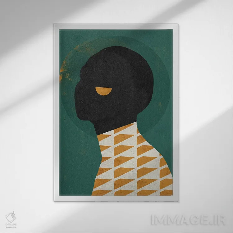 تابلو مدرن چهره انتزاعی سه اثر دانیلو د آلکساندریا - نمای قابدار سفید