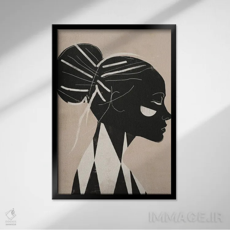 تابلو دکوراتیو زن رنگارنگ چهار اثر دانیلو د آلکساندریا - نمای قابدار مشکی
