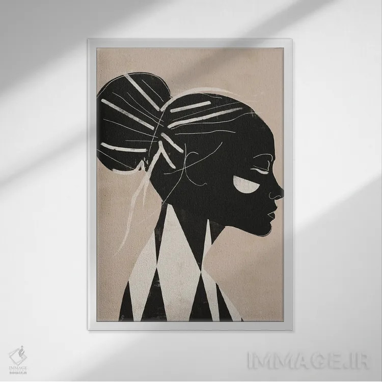 تابلو دکوراتیو زن رنگارنگ چهار اثر دانیلو د آلکساندریا - نمای قابدار سفید