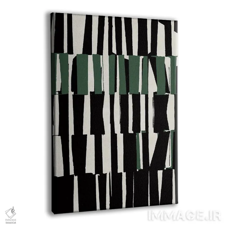 تابلو مینیمال هندسی سبز انتزاعی دو اثر دانیلو د آلکساندریا - نمای پرسپکتیو محصول