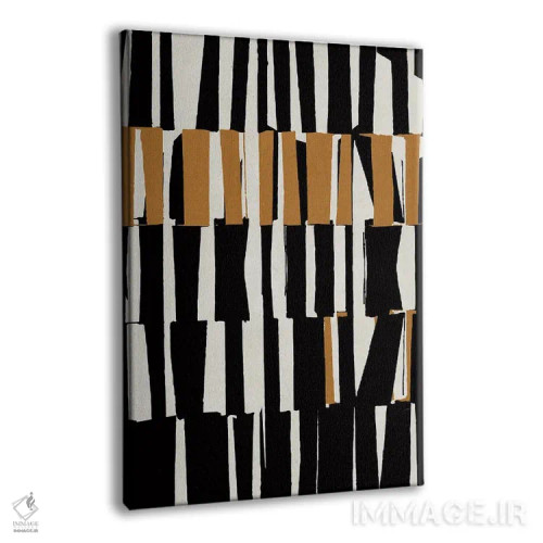 تابلو مینیمال هندسی اخرایی انتزاعی سه اثر دانیلو د آلکساندریا - نمای پرسپکتیو محصول